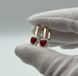 Сережки зі срібла та золотою вставкою &laquo;Червоні серця&raquo; 301с-н фото 2