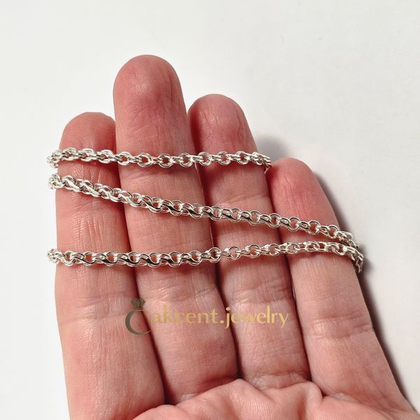 Цепочка серебряная плетение Чайка на шею 45 см 806-2 45 см 9.64 фото