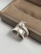 Каблучка срібна подвійна з одним великим каменем і розсипом маленьких фіанітів ЛК-0246-ЮДК фото 5